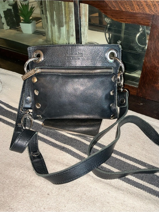 Hammitt Handbags - Hammitt Leather Tony Small Crossbody Shoulder Bag Black Silver Retail $325